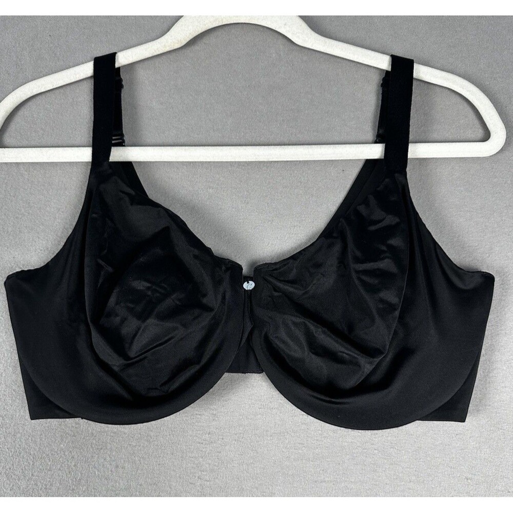 Cacique T Shirt Bra 38F Black Unlined Underwired Smoothing